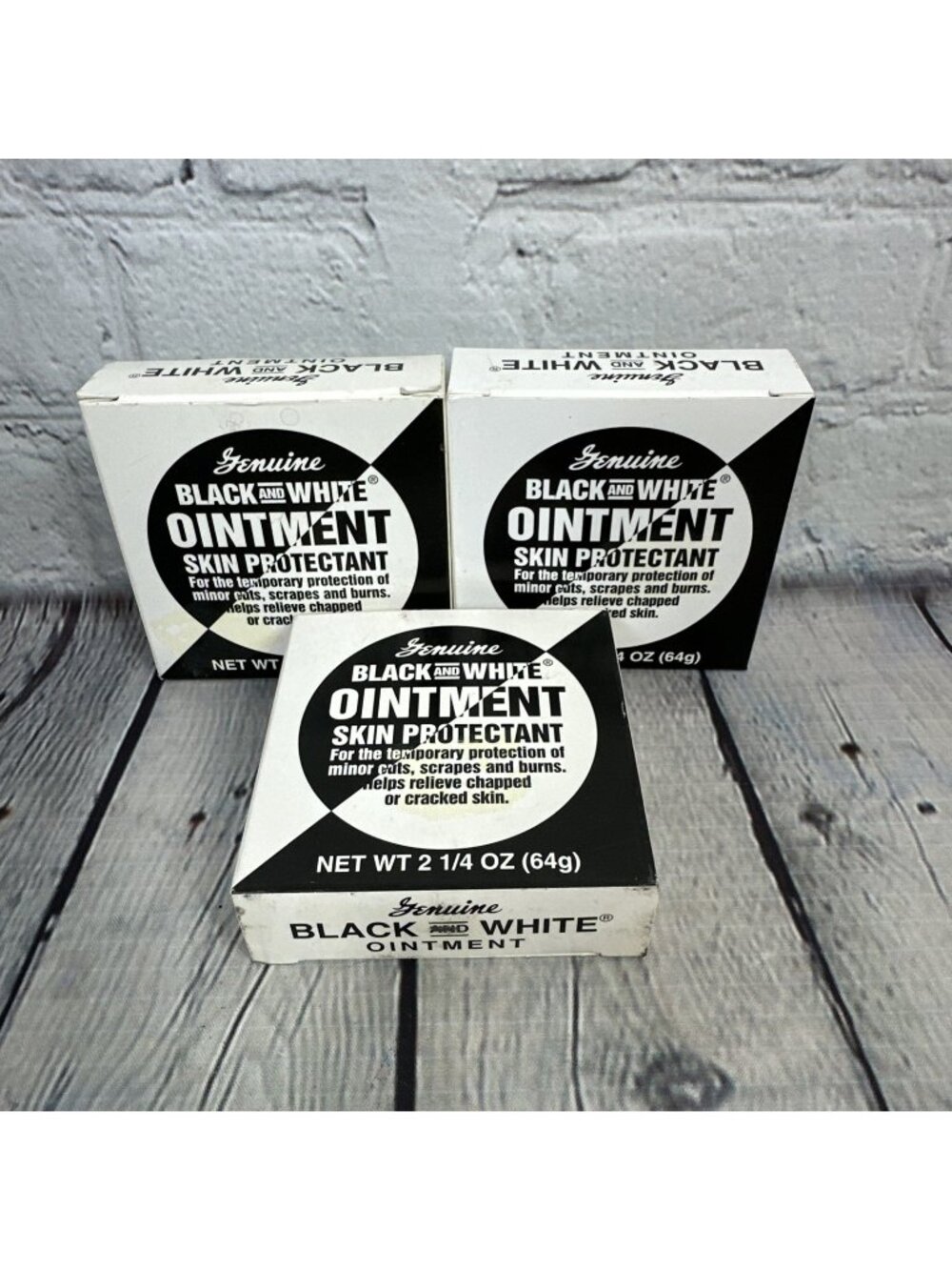 3-Genuine Black and White Ointment Skin Protectant 2.25 Oz New